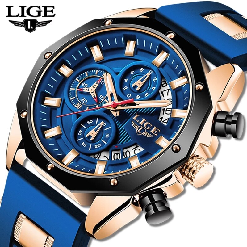 LIGE Fashion Men Watches Top B - Luxury Watch Investment ulasan dan harga
