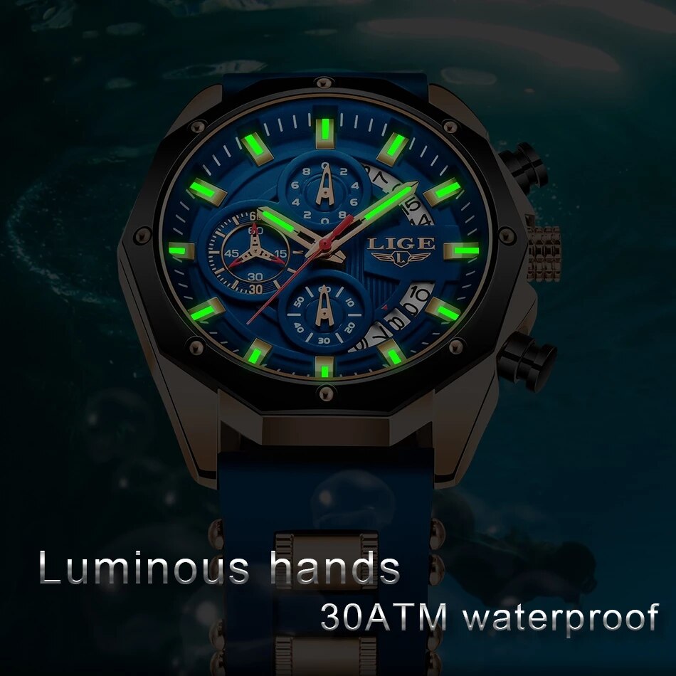 LIGE Fashion Men Watches Top B - Luxury Watch Investment ulasan dan harga