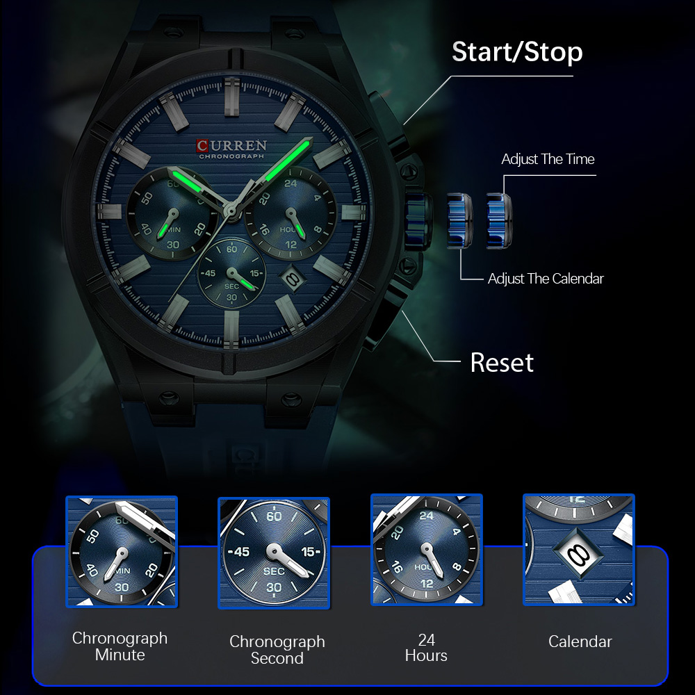 CURREN Luxury Men‘s Chronograp - Luxury Watch Audemars Piguet ulasan dan harga